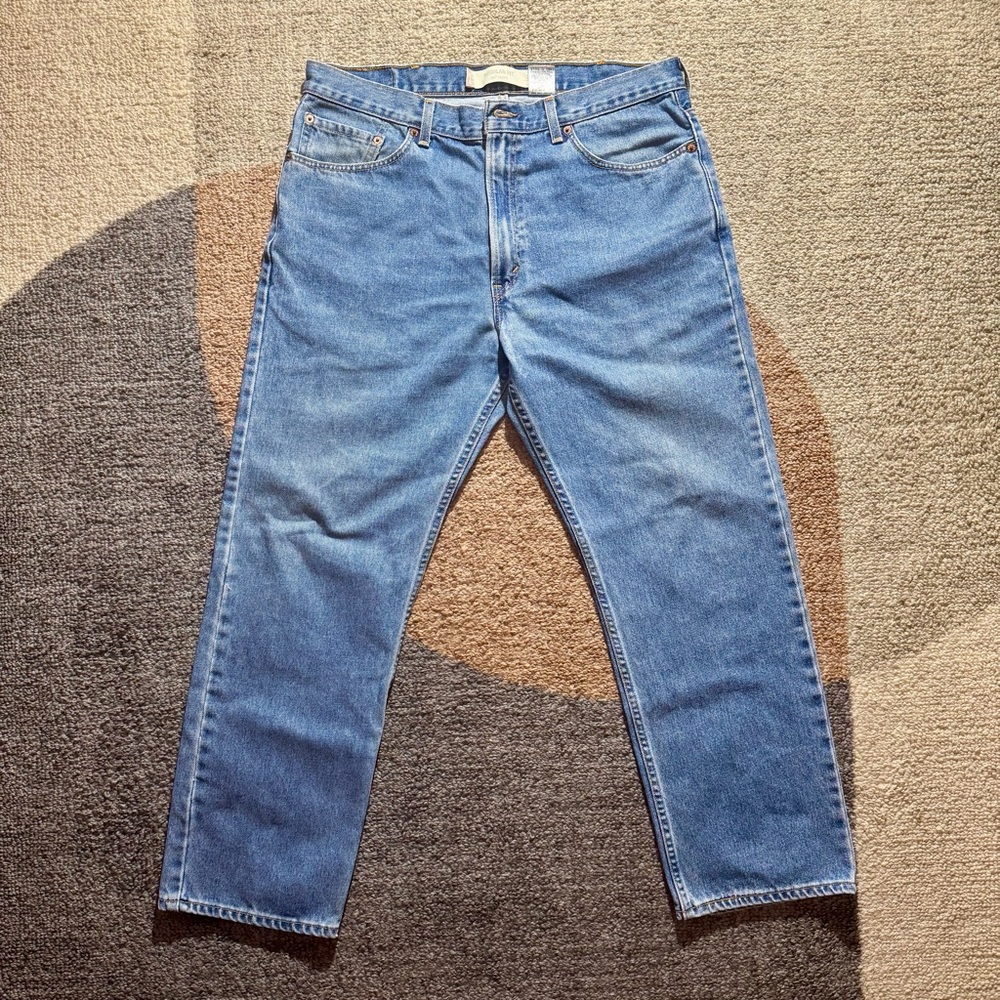 Levi’s - 505 Regular Fit Straight Leg Classic Blue Denim Jeans - 38x30